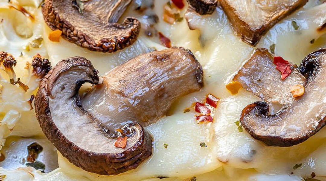 Receita de steak de couve-flor com cogumelos paris
