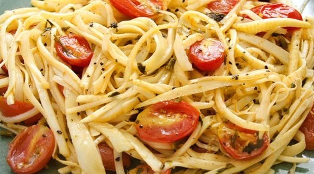 Receita de Spaghetti de Pupunha com Tomatinho