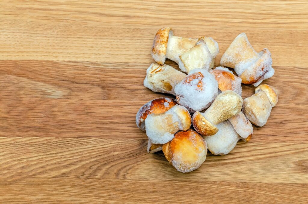 cogumelos-congelados-em-um-fundo-de-madeira-o-boleto-inteiro-e-congelado-no-freezer